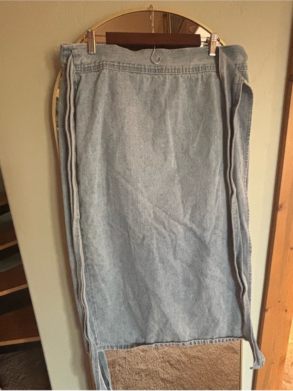 Light Blue Denim Wrap Skirt